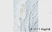 Shaded Relief 3D Map of Andaman Islands, lighten, semi-desaturated