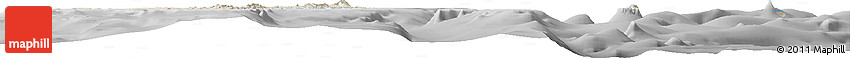Shaded Relief Horizon Map of Andaman Islands, desaturated