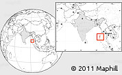Blank Location Map of Andaman Islands, highlighted country, highlighted parent region, within the entire country