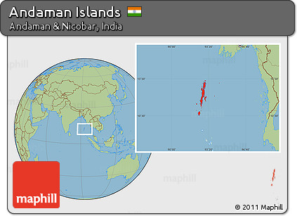 Savanna Style Location Map of Andaman Islands, highlighted parent region