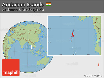 Savanna Style Location Map of Andaman Islands, highlighted parent region