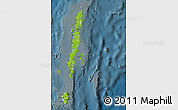 Physical Map of Andaman Islands, darken