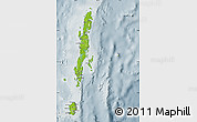 Physical Map of Andaman Islands, semi-desaturated