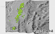 Physical Panoramic Map of Andaman Islands, darken, desaturated