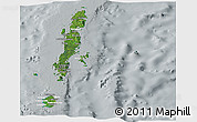 Satellite Panoramic Map of Andaman Islands, lighten, semi-desaturated