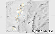 Shaded Relief Panoramic Map of Andaman Islands, lighten, desaturated
