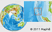 Physical Location Map of Nicobar Islands, highlighted country