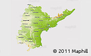 Physical 3D Map of Andhra Pradesh, cropped outside