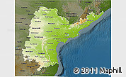 Physical 3D Map of Andhra Pradesh, darken