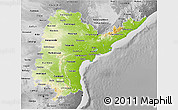 Physical 3D Map of Andhra Pradesh, desaturated