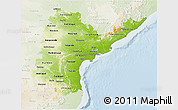 Physical 3D Map of Andhra Pradesh, lighten