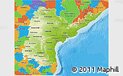 Physical 3D Map of Andhra Pradesh, political outside