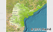 Physical 3D Map of Andhra Pradesh, satellite outside