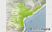 Physical 3D Map of Andhra Pradesh, semi-desaturated