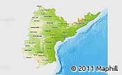 Physical 3D Map of Andhra Pradesh, single color outside