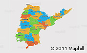 Political 3D Map of Andhra Pradesh, cropped outside