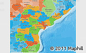 Political 3D Map of Andhra Pradesh, political shades outside