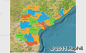 Political 3D Map of Andhra Pradesh, satellite outside