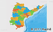 Political 3D Map of Andhra Pradesh, single color outside