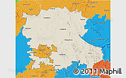 Shaded Relief 3D Map of Anantapur, political outside