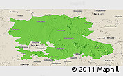 Political Panoramic Map of Anantapur, shaded relief outside