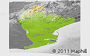 Physical Panoramic Map of East Godavari, desaturated