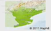 Physical Panoramic Map of East Godavari, lighten