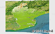 Physical Panoramic Map of East Godavari, satellite outside