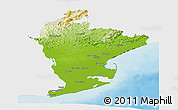Physical Panoramic Map of East Godavari, single color outside