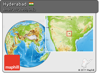 Physical Location Map of Hyderabad