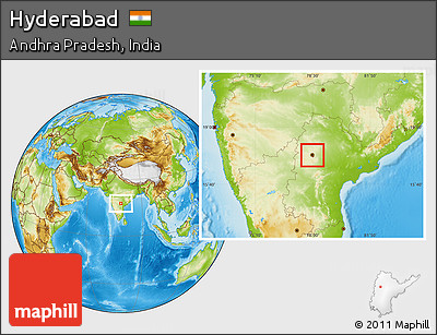 Physical Location Map of Hyderabad