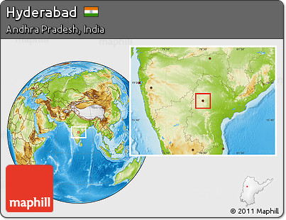 Physical Location Map of Hyderabad
