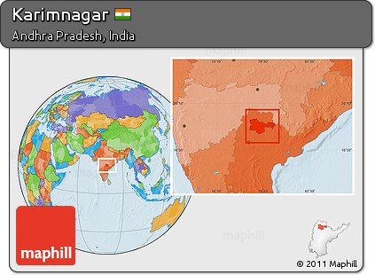 Political Location Map of Karimnagar