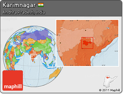 Political Location Map of Karimnagar