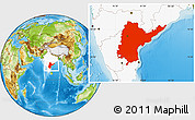 Physical Location Map of Andhra Pradesh, highlighted country