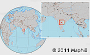 Gray Location Map of Medak, within the entire country