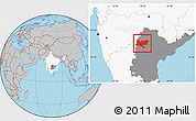 Gray Location Map of Medak, highlighted country, highlighted parent region