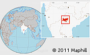 Gray Location Map of Medak, highlighted country