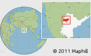 Savanna Style Location Map of Medak, highlighted parent region