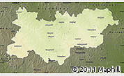 Physical Map of Medak, darken