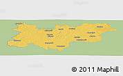 Savanna Style Panoramic Map of Medak, single color outside