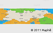 Shaded Relief Panoramic Map of Medak, political outside