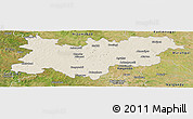 Shaded Relief Panoramic Map of Medak, satellite outside