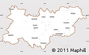 Classic Style Simple Map of Medak, cropped outside