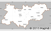 Gray Simple Map of Medak, cropped outside