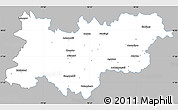 Gray Simple Map of Medak, single color outside