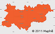 Political Simple Map of Medak, single color outside