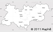 Silver Style Simple Map of Medak, cropped outside