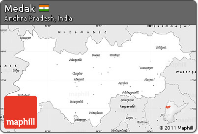 Silver Style Simple Map of Medak