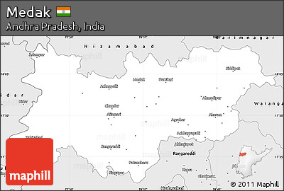 Silver Style Simple Map of Medak